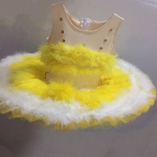 Children ballet dance dresses modern dance feather yellow cartoon duck cosplay stage performance photography cosplay costumes dresses